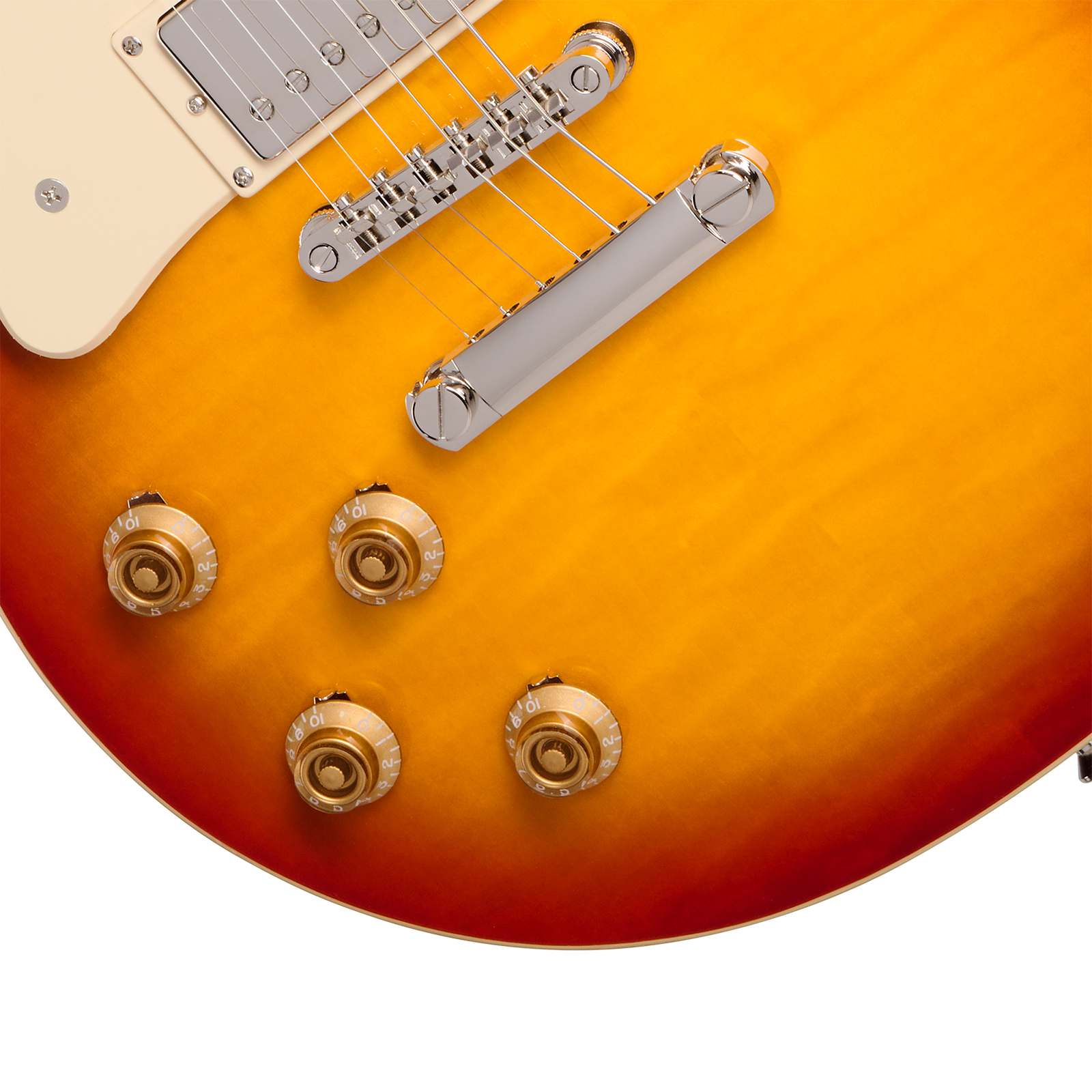 Epiphone Les Paul Standard 50s Figured Lh Ibg Original Gaucher 2h Ht Rw - Washed Cherry Sunburst - Guitare Électrique Single Cut - Variation 3