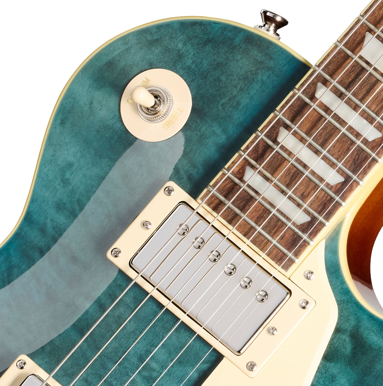 Epiphone Les Paul Standard 60s Quilt Top Ltd Ibg Original 2h Ht Lau - Translucent Blue - Guitare Électrique Single Cut - Variation 2