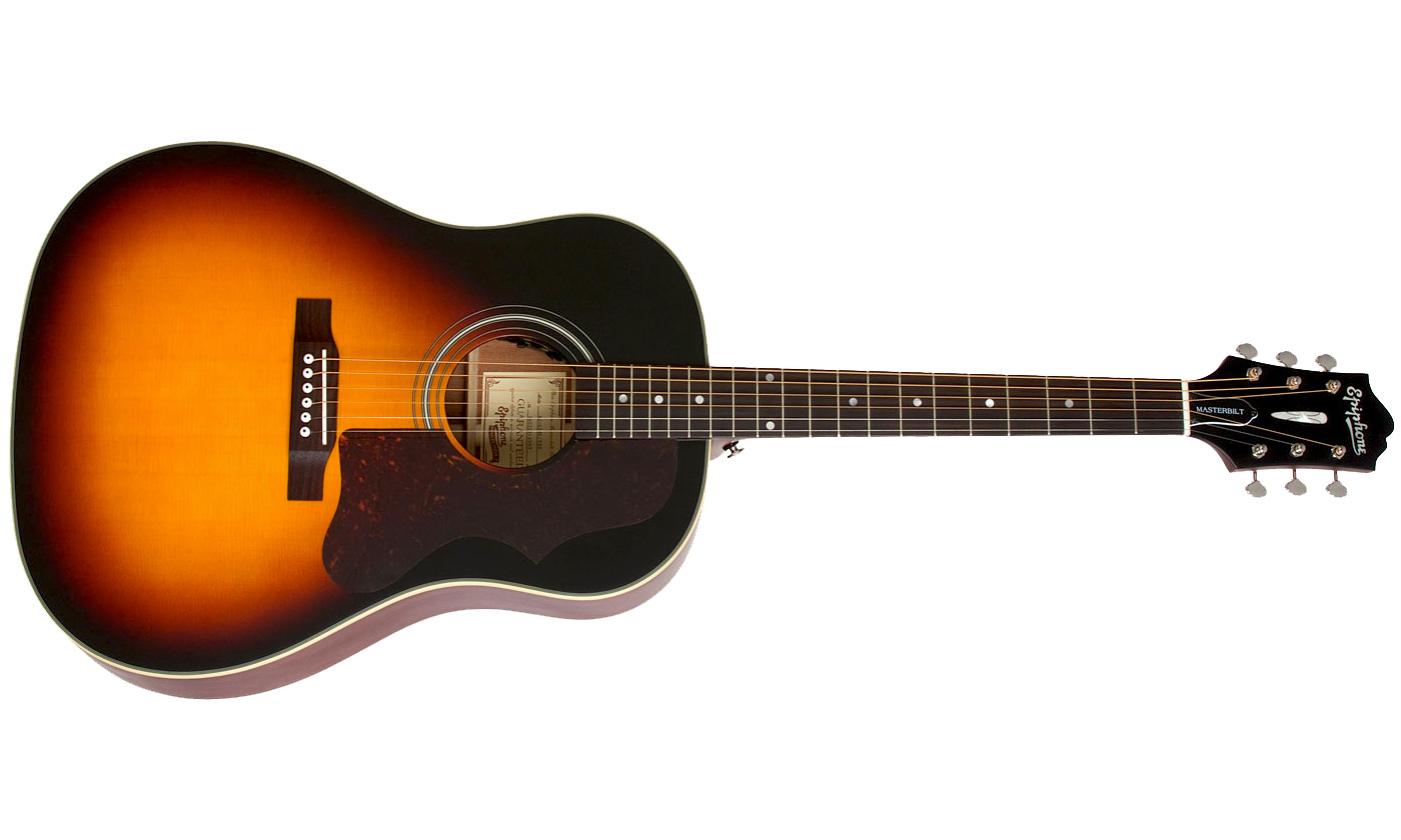 Epiphone Masterbilt Aj-45me Dreadnought Epicea Acajou Rw - Vintage Burst Satin - Guitare Electro Acoustique - Variation 1