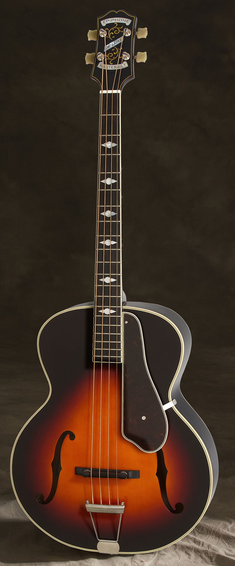 Epiphone Masterbilt Century De Luxe Classic 4-string Acoustic/electric Bass Eb - Vintage Sunburst - Basse Électrique 1/2 Caisse - Variation 5