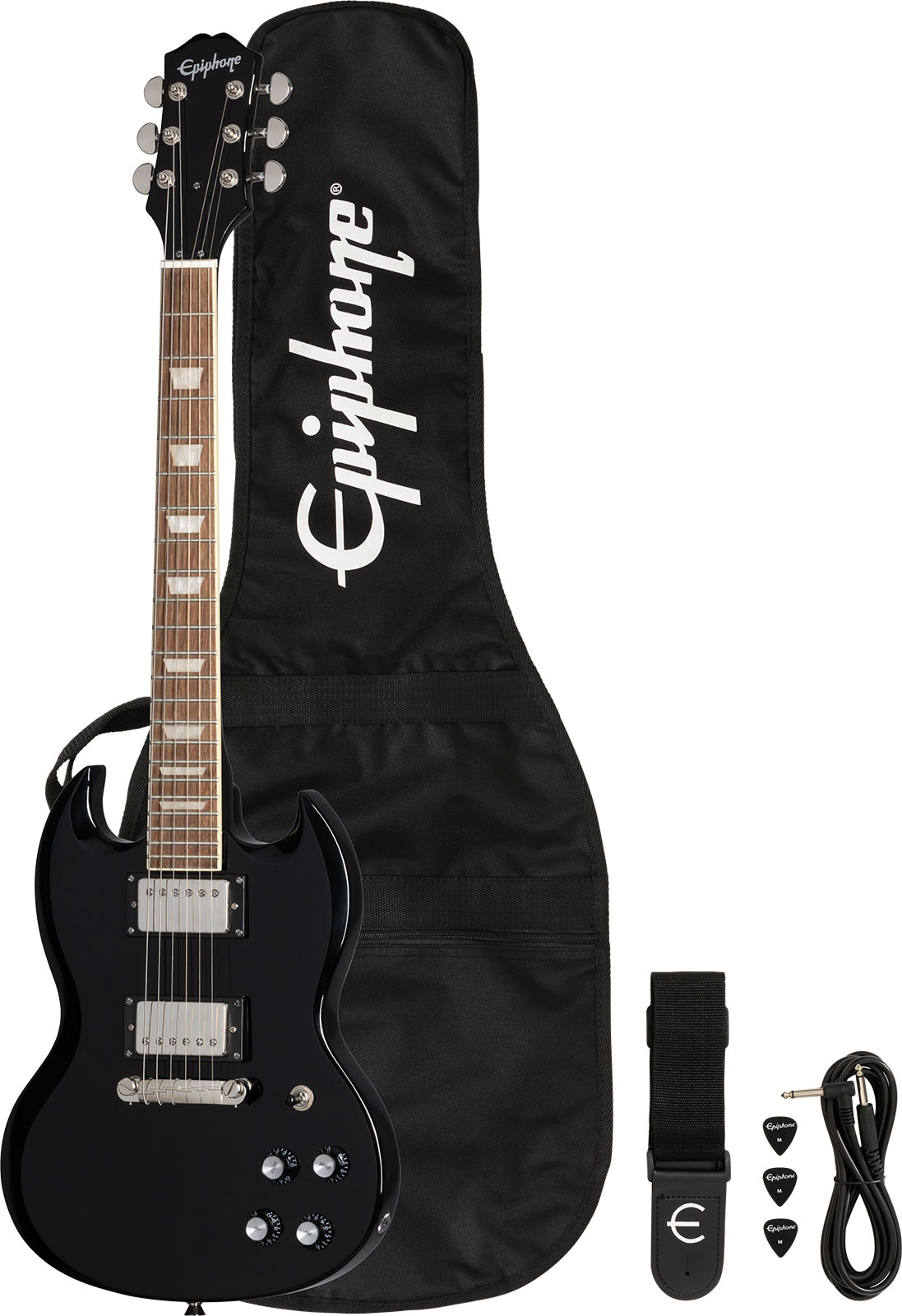 Epiphone Sg Power Players 2h Ht Lau - Dark Matter Ebony - Guitare Électrique Double Cut - Variation 5