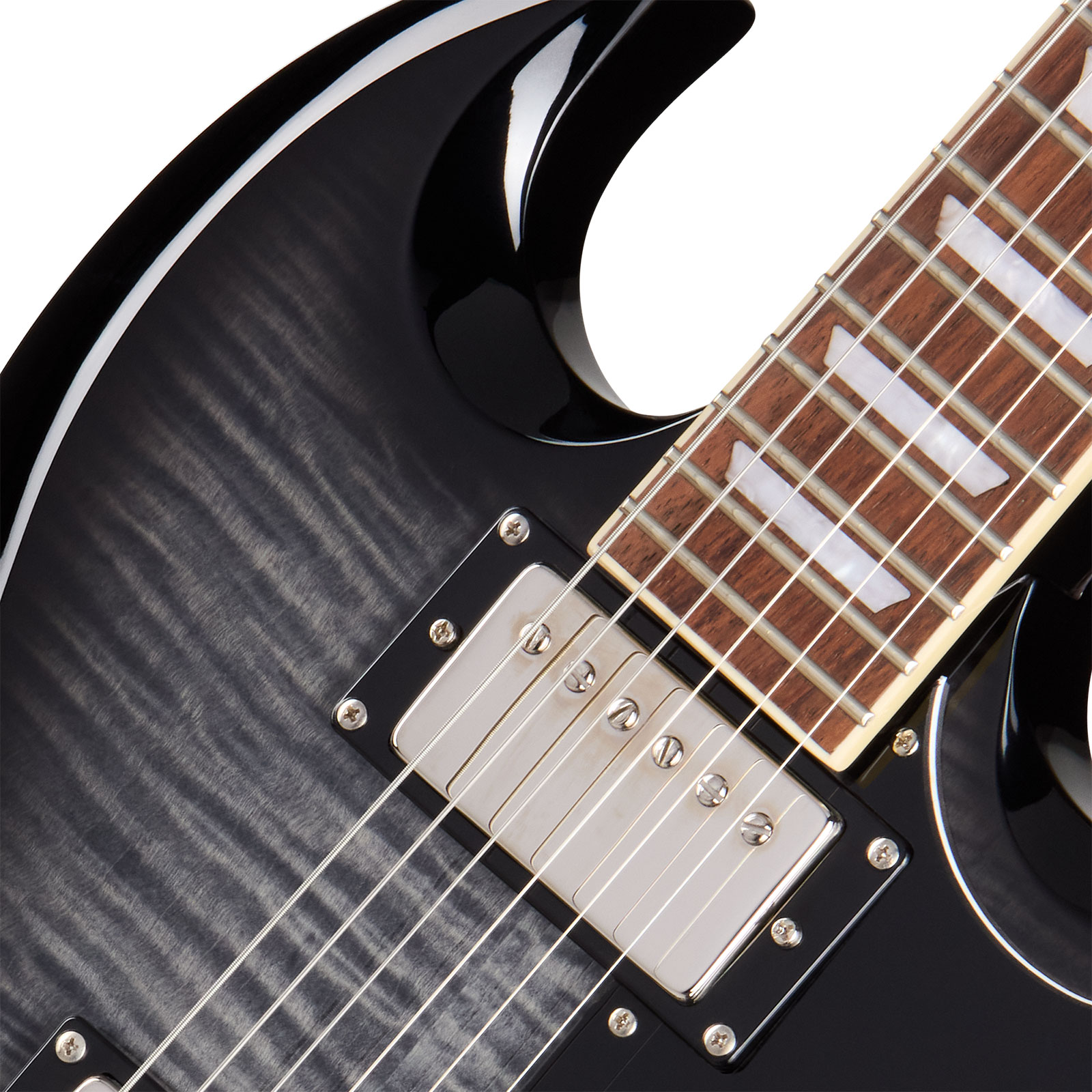 Epiphone Sg Tribute Plus Ibg 2h Ht Lau - Ebony Burst - Guitare Électrique Double Cut - Variation 2