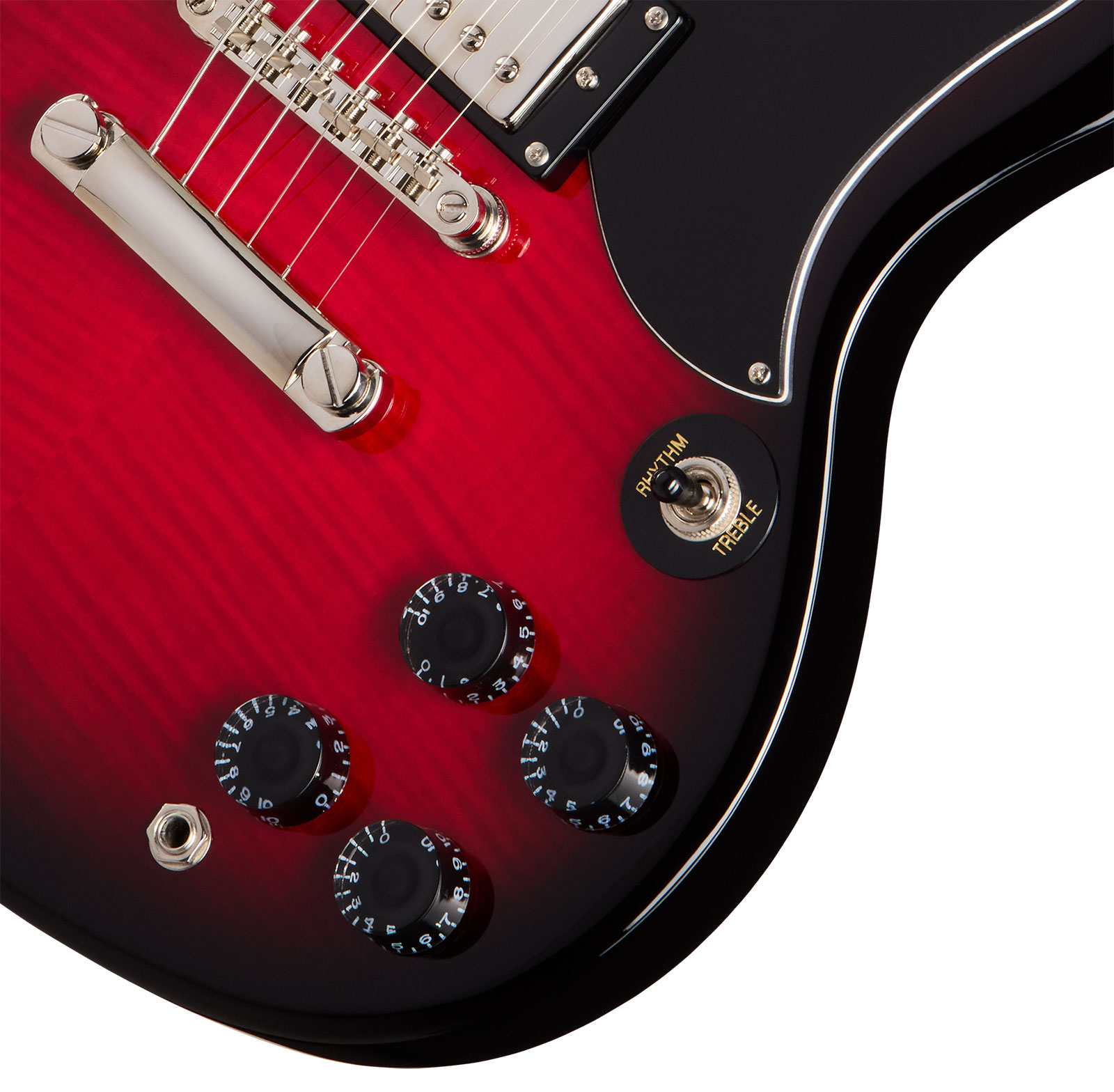 Epiphone Sg Tribute Plus Ibg 2h Ht Lau - Cherry Burst - Guitare Électrique Double Cut - Variation 3