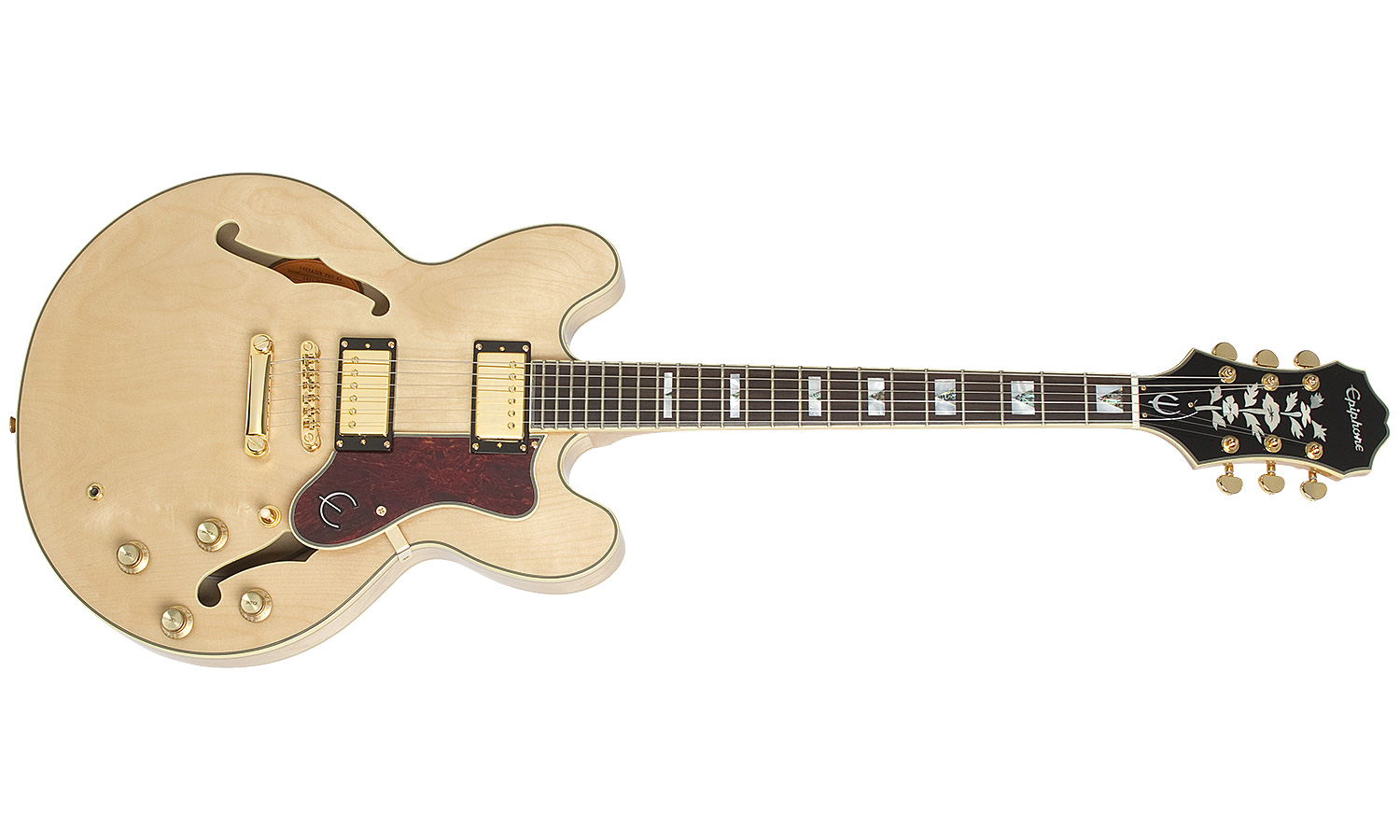 Epiphone Sheraton Ii Pro Gh Hh Ht Rw - Natural - Guitare Électrique 1/2 Caisse - Variation 1