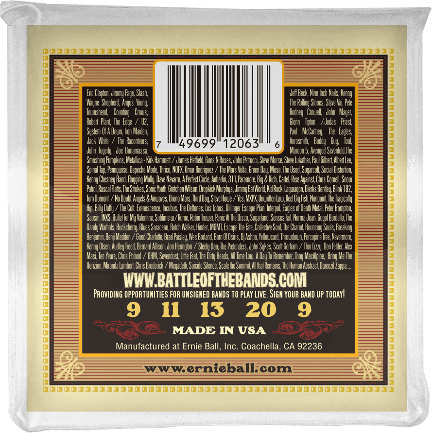 Ernie Ball Banjo (5) 2063 Earthwood 80/20 Bronze Bluegrass 9-20 - Corde Banjo - Variation 1