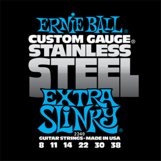 Ernie Ball Jeu De 6 Cordes Electric (6) 2249 Custom Gauge Stainless Steel Extra Slinky 8-38 - Cordes Guitare Électrique - Variation 1