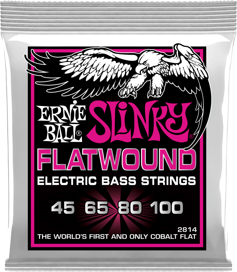 Ernie Ball Jeu De 4 Cordes Bass (4) 2814  Slinky Flatwound 45-100 - Cordes Basse Électrique - Main picture