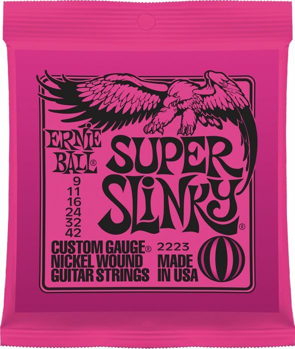 Ernie Ball Jeu De 6 Cordes Electric (6) 2223 Super Slinky 09-42 - Cordes Guitare Électrique - Main picture