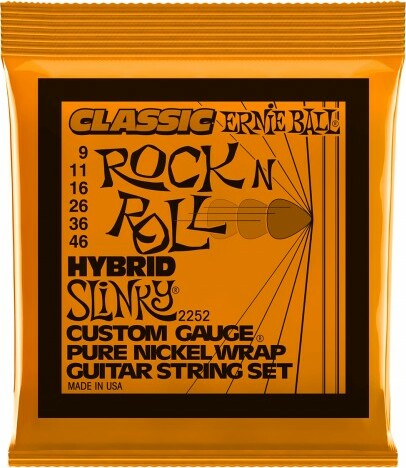 Ernie Ball Jeu De 6 Cordes Electric (6) 2252 Classic Rock N Roll Hybrid Slinky 9-46 - Cordes Guitare Électrique - Main picture