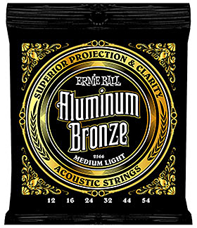 Ernie Ball Jeu De 6 Cordes Folk (6) 2566 Aluminum Bronze Medium Light 12-54 - Cordes Guitare Acoustique - Main picture