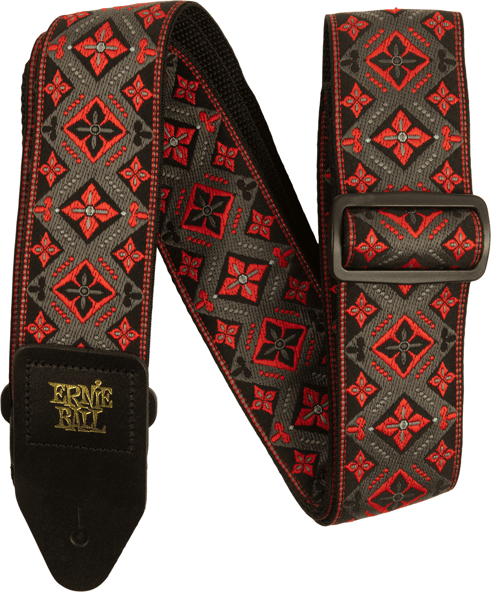 Ernie Ball Jacquard 2.inc Guitar Strap Red King - Sangle Courroie - Main picture