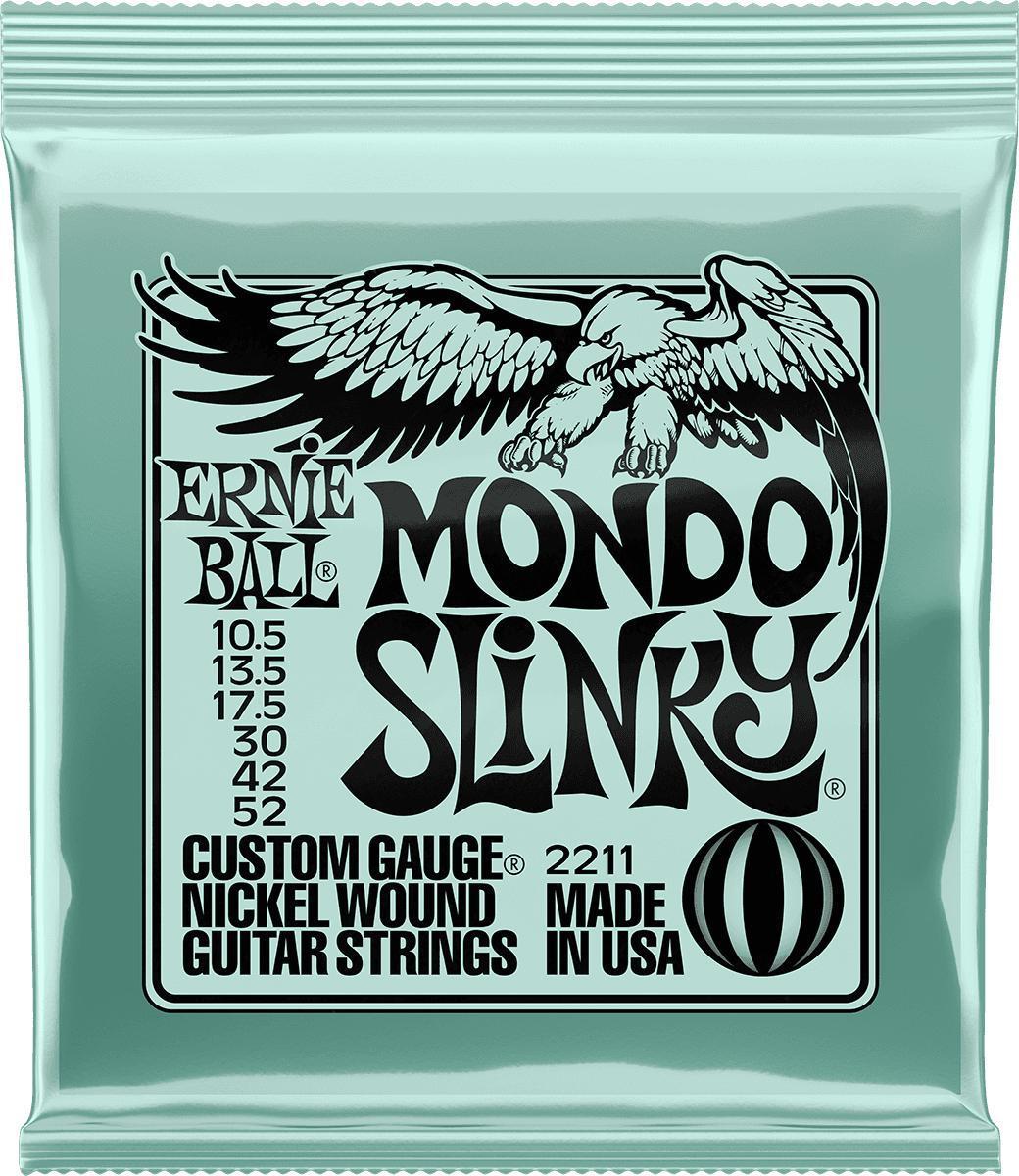 Cordes guitare électrique Ernie ball P02211 Electric Guitar 6-String Set Mondo Slinky Nickel Wound 10.5-52 - Jeu de 6 cordes