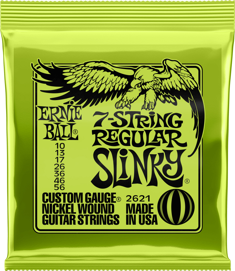 Ernie Ball P02621 Regular Slinky Nickel Wound Electric Guitar Strings 7c 10-56 - Cordes Guitare Électrique - Main picture