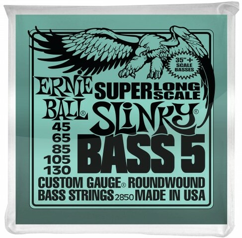 Ernie Ball P02850 5-string Slinky Nickel Wound Super Long Scale Electric Bass 5c 45-130 - Cordes Basse Électrique - Main picture