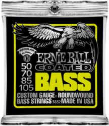 Cordes basse électrique Ernie ball Bass (4) 3832 Coated Regular Slinky 50-105 - Jeu de 4 cordes