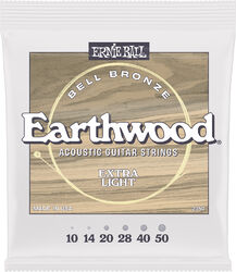 Cordes guitare électrique Ernie ball Earthwood bell bronze extra light 10-50 - Jeu de 6 cordes