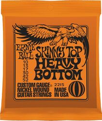 Cordes guitare électrique Ernie ball Electric (6) 2215 Skinny Top Heavy Bottom 10-52 - Jeu de 6 cordes