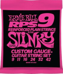 Cordes guitare électrique Ernie ball Electric (6) 2239 RPS-9 Super Slinky 9-42 - Jeu de 6 cordes