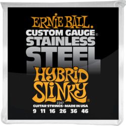 Cordes guitare électrique Ernie ball Electric (6) 2247 Stainless Steel Hybrid Slinky 9-46 - Jeu de 6 cordes