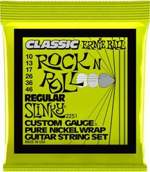 Cordes guitare électrique Ernie ball Electric (6) 2251 Classic Rock N Roll Regular Slinky 10-46 - Jeu de 6 cordes