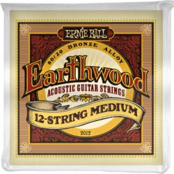 Cordes guitare acoustique Ernie ball Folk (12) 2012 Earthwood Medium 11-52 - Jeu de 12 cordes