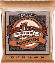 Cordes guitare acoustique Ernie ball Folk (6) 2144 Earthwood Phosphor Medium 13-56 - Jeu de 6 cordes