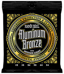 Cordes guitare acoustique Ernie ball Folk (6) 2566 Aluminum Bronze 12-54 - Jeu de 6 cordes