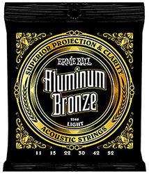 Cordes guitare acoustique Ernie ball Folk (6) 2568 Aluminum Bronze 11-52 - Jeu de 6 cordes