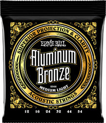 Cordes guitare acoustique Ernie ball Folk (6) 2570 Aluminum Bronze 10-50 - Jeu de 6 cordes