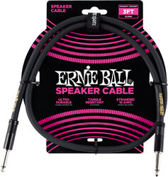 Câble Ernie ball P06071 3in Straigth / Straigth Speaker Cable - Black