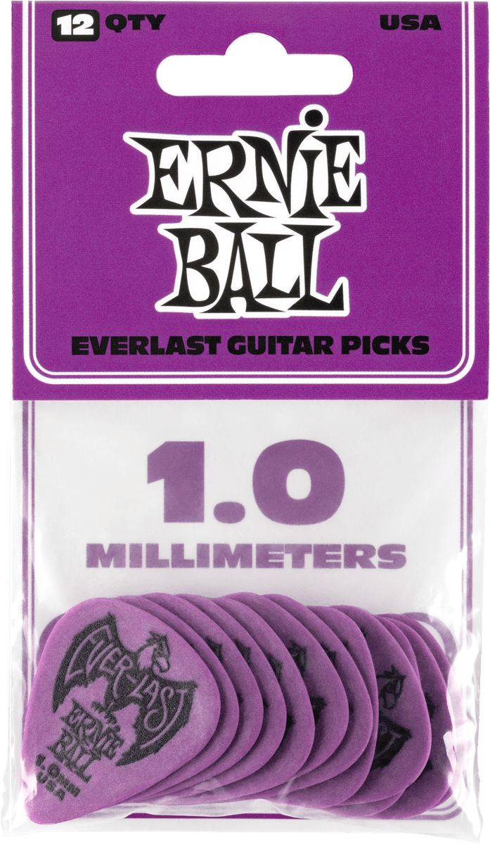 Ernie Ball Mediators Everlast Sachet De 12 Violet 1mm - MÉdiator & Onglet - Variation 1