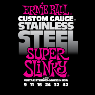 Ernie Ball Jeu De 6 Cordes Electric (6) 2248 Custom Gauge Stainless Steel Super Slinky 9-46 - Cordes Guitare Électrique - Variation 1