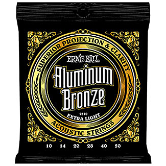 Ernie Ball Jeu De 6 Cordes Folk (6) 2570 Aluminum Bronze Medium Light 10-50 - Cordes Guitare Acoustique - Variation 1