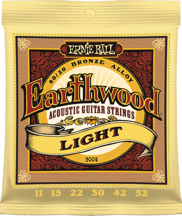 Ernie Ball Jeu De 6 Cordes Folk (6) 2004 Earthwood 80/20 Bronze Light 11-52 - Cordes Guitare Acoustique - Variation 1