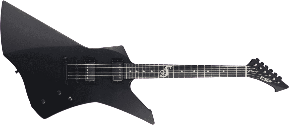 Esp Custom Shop James Hetfield Snakebyte Jap Signature 2h Emg Eb - Black Satin - Guitare Électrique MÉtal - Main picture