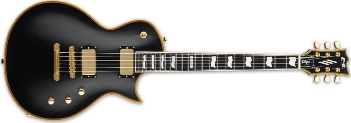 Esp E-ii Ec-ii Eclipse Db Hh Emg Ht Eb - Vintage Black - Guitare Électrique Single Cut - Main picture