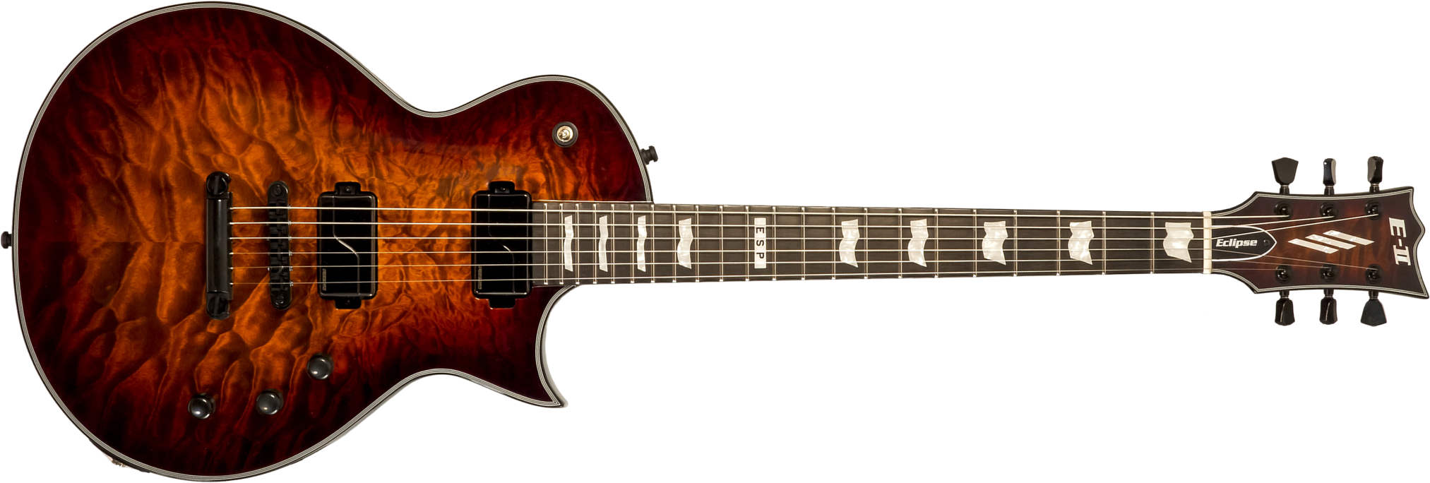 Esp E-ii Eclipse Jap 2h Fishman Fluence Modern Ht Eb - Tiger Eye Sunburst - Guitare Électrique Single Cut - Main picture