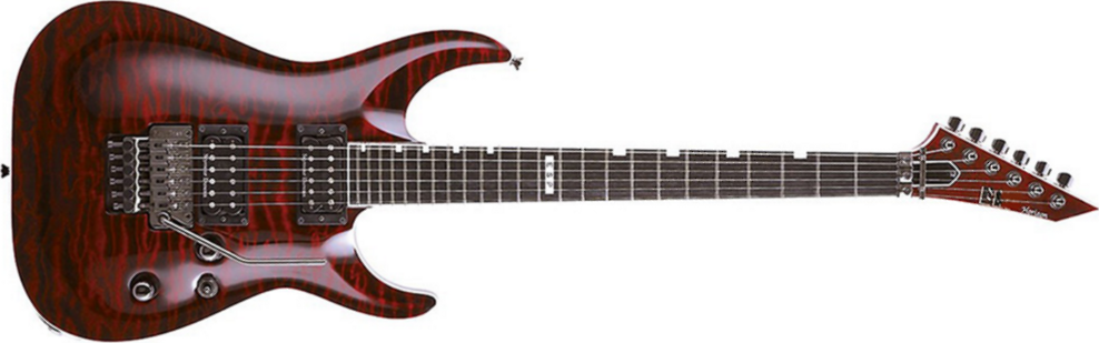 Esp E-ii Horizon Fr Hh Seymour Duncan Fr Eb - See Thru Black Cherry - Guitare Électrique Forme Str - Main picture