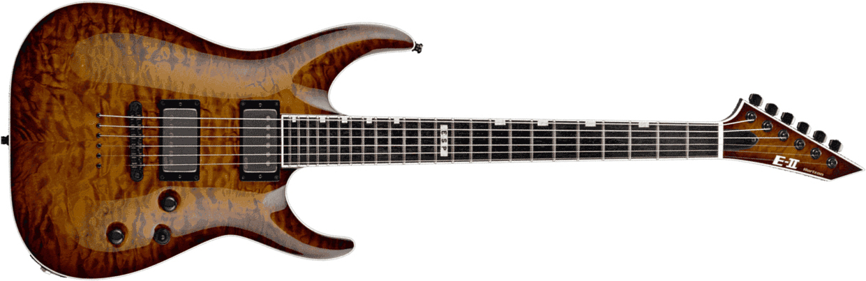 Esp E-ii Horizon Nt-ii Jap 2h Emg Ht Eb - Amber Cherry Sunburst - Guitare Électrique Forme Str - Main picture