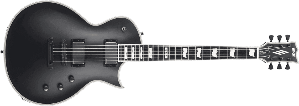 Esp Eclipse Hh Emg Ht Eb - Black Satin - Guitare Électrique Single Cut - Main picture