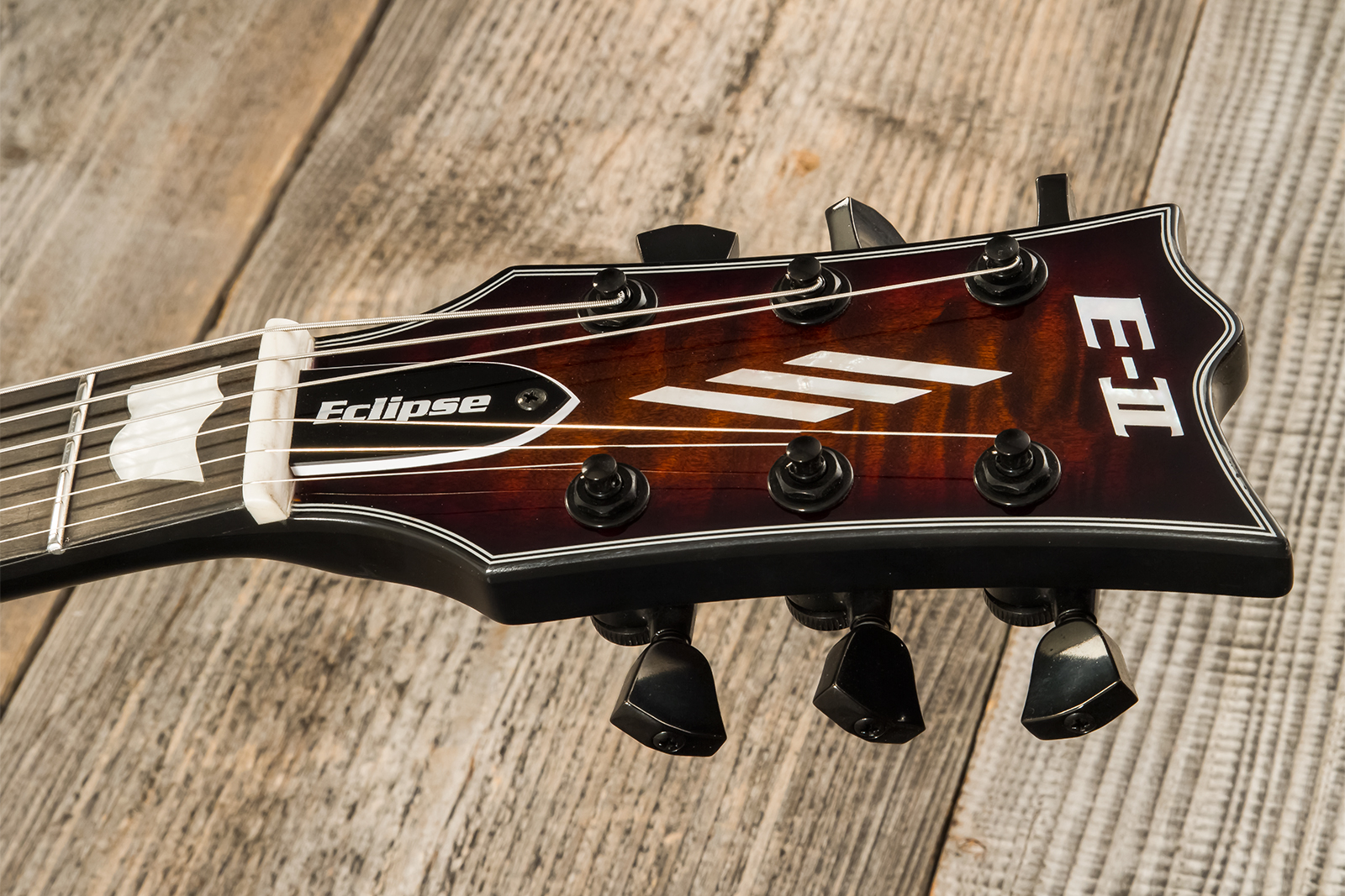 Esp E-ii Eclipse Jap 2h Fishman Fluence Modern Ht Eb - Tiger Eye Sunburst - Guitare Électrique Single Cut - Variation 9