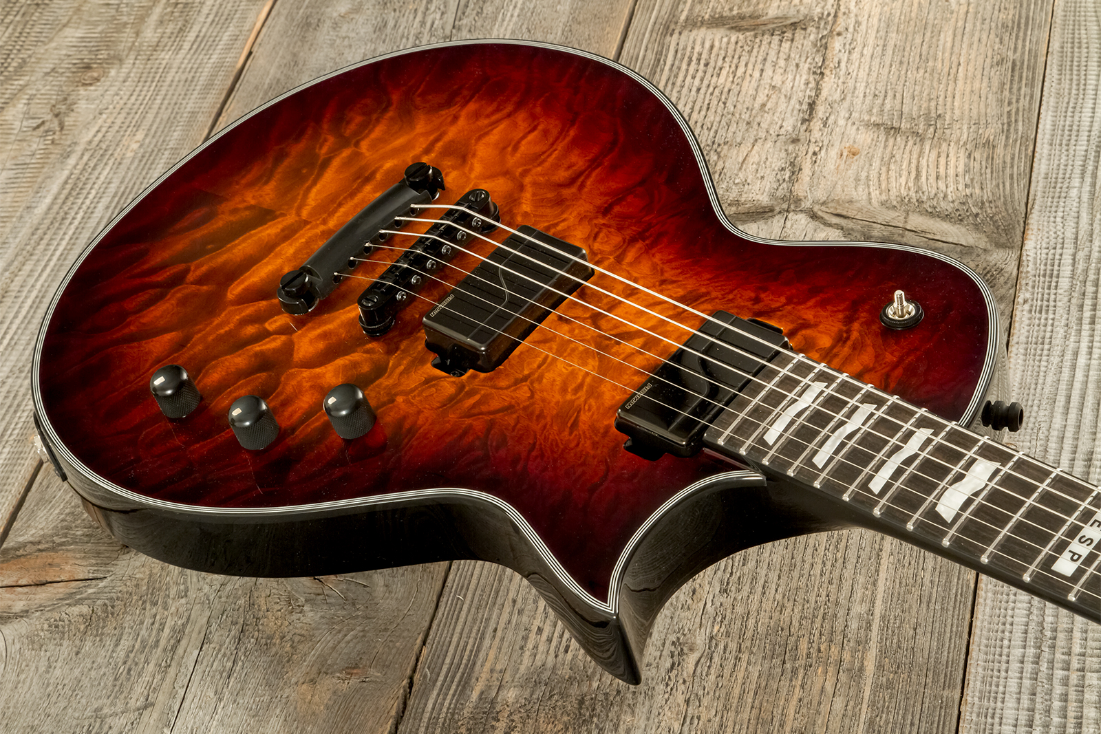 Esp E-ii Eclipse Jap 2h Fishman Fluence Modern Ht Eb - Tiger Eye Sunburst - Guitare Électrique Single Cut - Variation 5