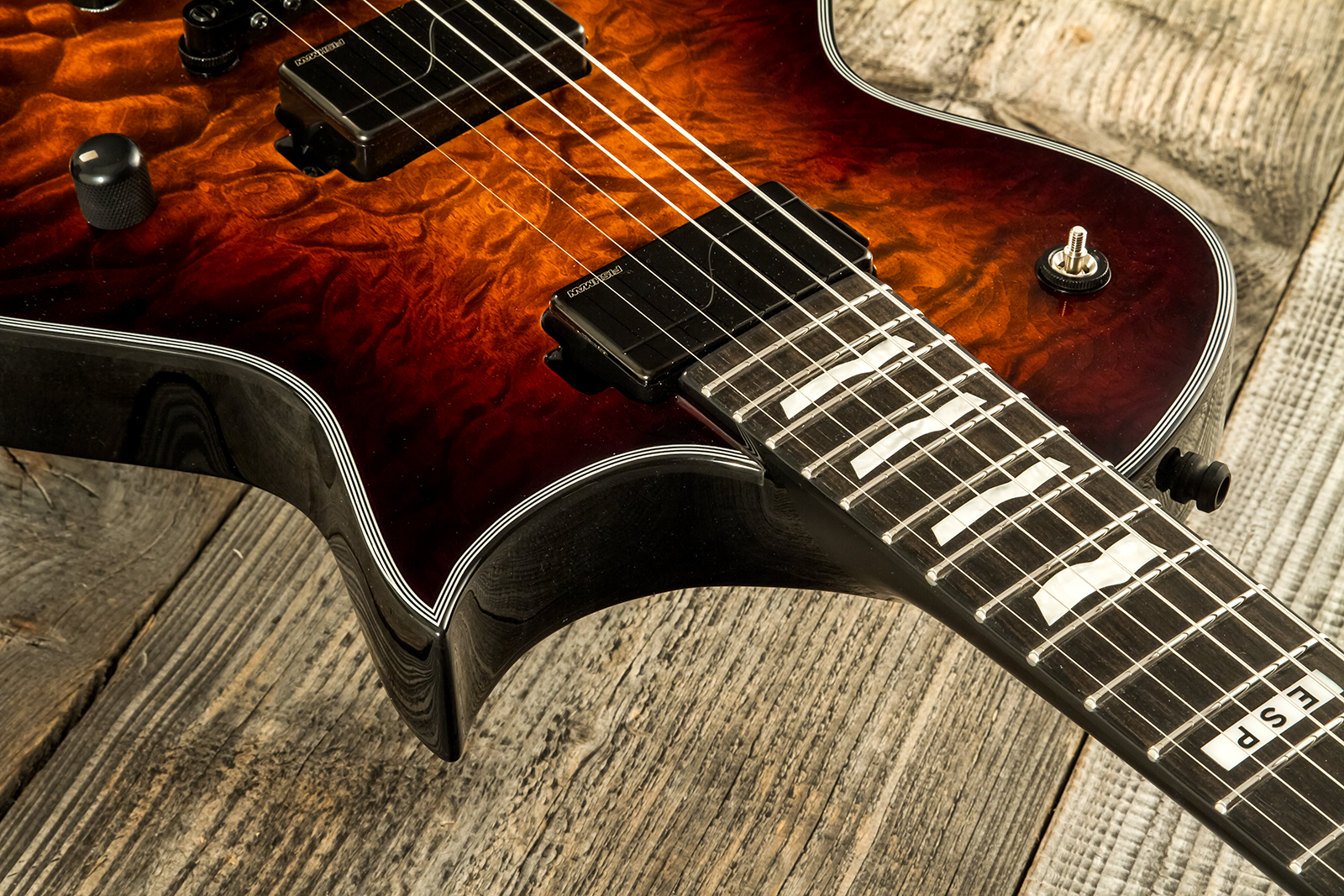 Esp E-ii Eclipse Jap 2h Fishman Fluence Modern Ht Eb - Tiger Eye Sunburst - Guitare Électrique Single Cut - Variation 6