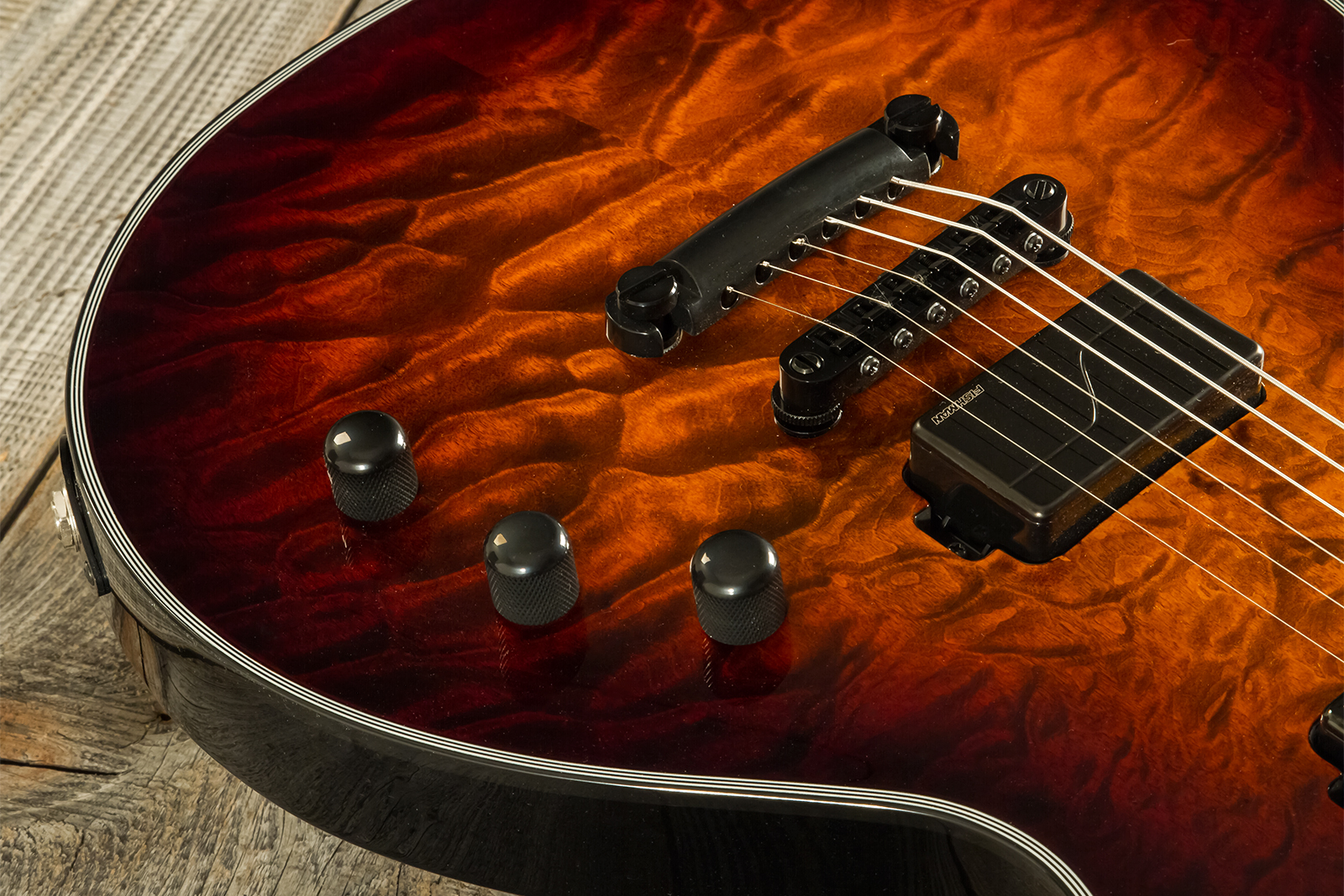 Esp E-ii Eclipse Jap 2h Fishman Fluence Modern Ht Eb - Tiger Eye Sunburst - Guitare Électrique Single Cut - Variation 7