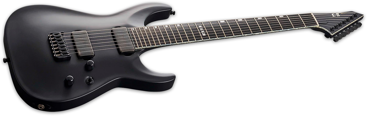 Esp Eii Horizon Nt7b Hipshot Jap 7c Baryton 2h Emg Eb - Black Satin - Guitare Électrique Baryton - Variation 1