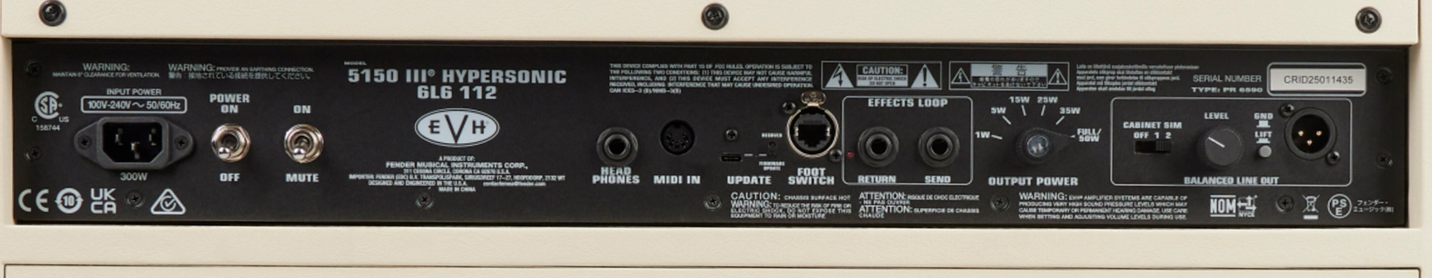 Evh 5150iii Hypersonic 6l6 1x12 Combo 50w Ivory - Ampli Guitare Électrique Combo - Variation 3