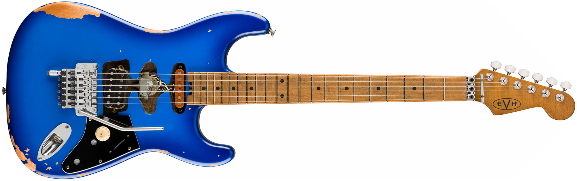 Evh Frankenstein Relic Mex 1h Fr Mn - Blueburst - Guitare Électrique Forme Str - Main picture