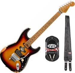 Pack guitare électrique Evh                            Frankenstein Relic + Premium Cable 20 ft + Premium Leather Strap - vintage sunburst