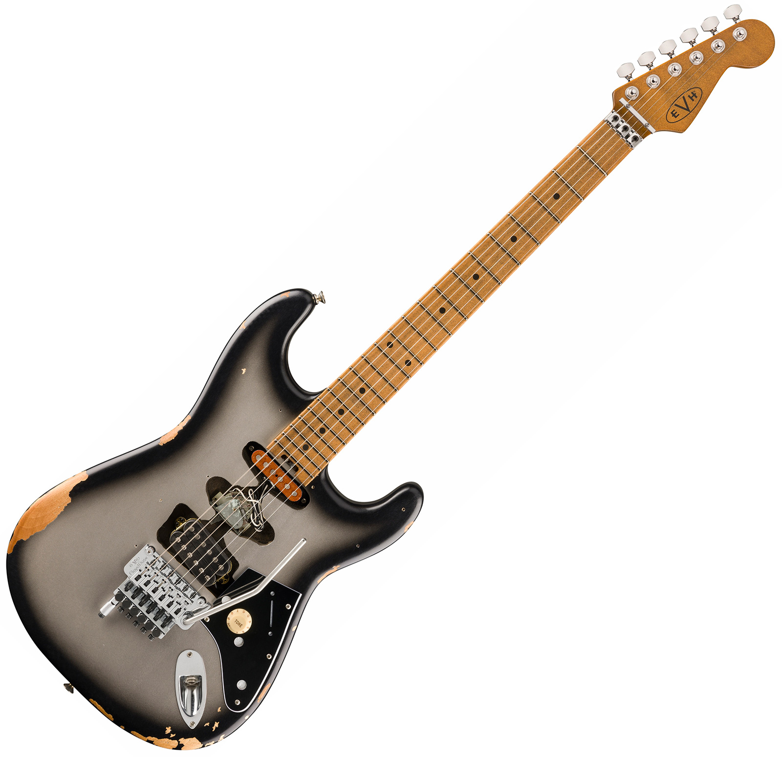 Evh Frankenstein Relic Mex 1h Fr Mn + Premium Cable 42.inc + Premium Strap - Silverburst - Pack Guitare Électrique - Variation 1