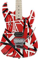 Guitare électrique forme str Evh Striped Series - Red with black stripes